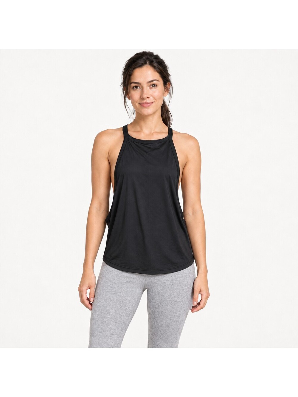 NWT Halara Black Relaxed Fit Keyhole Back Athletic Tank Top Size M